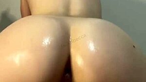 Damn, check this shining ass in reverse cowgirl! That small waist gets pounded rough!