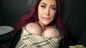 fake taxi - flexible british babe with amazing ass rides hard in public car action