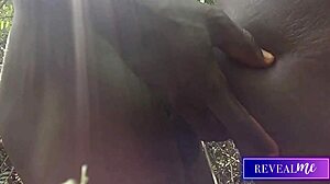 Black gay couple passionately strokes monster cocks in forest anal fuckfest.