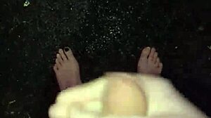 Masturbating Naked in the Rain