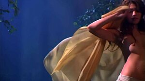 Beautiful babe with tits engages in doggystyle and cowgirl on nature's lap