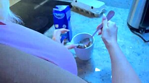 Sexy Alice Giving Blowjob To Her Boyfriend In Kitchen And Took Huge Cumload In Mouth