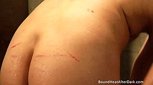 naked blonde lesbian slave bathes with dom mistress