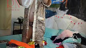 Housewife Gracefully Changes Underwear, Showing Juicy Tits and Sexy Outfits.