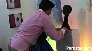 mature amy azurra feels her pussy filled with cock, cum facial on shaved