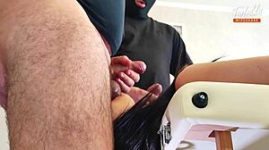Wife delivers double blowjob with cum in mouth threesome action