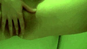 Showering slut loves to play with her pussy