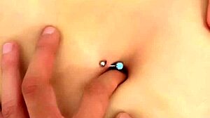 Cute latina amateur receives close-up navel fingering massage from sexy partner