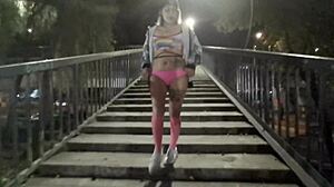 Mexican Babe Flashes Tanga in Bold Outdoor Public Display