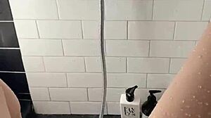 hot stepsis enjoys solo play in sunny shower