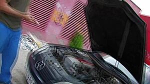 Fayna Vergara fucking in outdoor with stockings and anal finger.