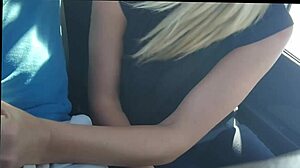 Hot blonde hitchhiker sucks dick before motel creampie