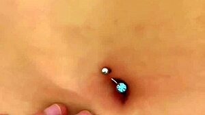 Cute latina amateur receives close-up navel fingering massage from sexy partner