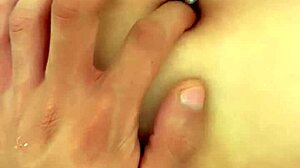 Cute latina amateur receives close-up navel fingering massage from sexy partner