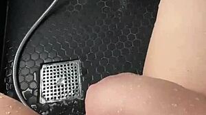 Hot stepsis feels pleasure masturbating in sunny shower.