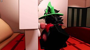 Ralsei rides Asriel's big cock in animated fucking scene.