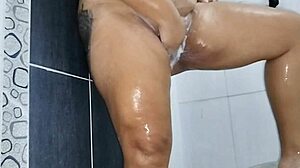 Chubby Girl Moans Loudly While Masturbating In The Bathroom To A Squirting Orgasm.