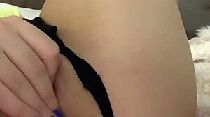 real luxury escort with pink pussy masturbates on hotel bed for client