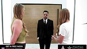 Skylar Snow and Jasmine Daze Charm Client with Nuru Threesome.