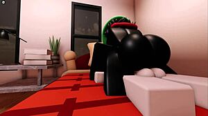 Ralsei rides Asriel's big cock in animated fucking scene.