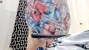 Wonderful Italian Stepmom Shows Hairy Pussy in Public Store