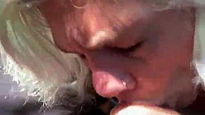 The MILF performs a swallow after blowjob.