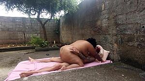 Chubby Wife Enjoys Backyard Fun