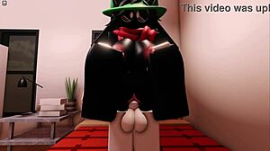 Ralsei rides Asriel's big cock in animated fucking scene.