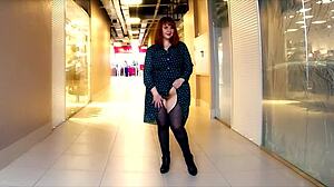 BBW MILF Flashing Huge Boobs at Mall