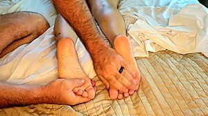 An oily massage turns into a relaxing session for this naughty housewife