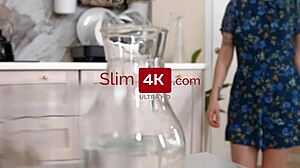 rebecca nikson - blue-haired teen 18+ gets wild in kitchen... so hot! 🔥