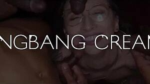 Gangbangcreampie features a hot blonde babe enjoying her experience