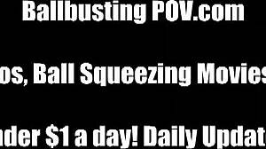 femdom punishes you with ten rough kicks to the balls in pov