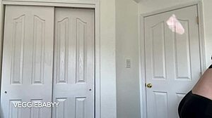 i try on new shirts in bra and panties, showing my blue eyes and redhead hair