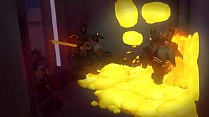 the midget takes on the tall french lady in a softcore encounter