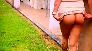 casual wife exposes ass and pussy at friend's wedding