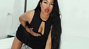 she offers double pleasure watching her face and ass cum