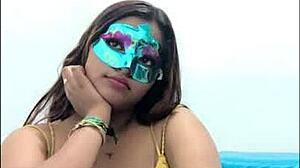 Brunette student gropes tits 😏