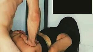 she offers double pleasure watching her face and ass cum