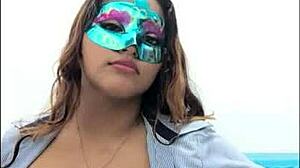 Brunette student gropes tits 😏