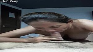 Watch this Venezuelan hotwife give extreme blowjob? She gags on big black cock with massage!