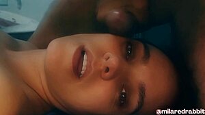 Hot girl demonstrates sucking