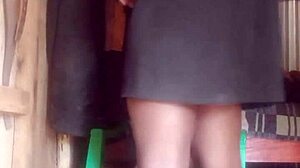 Horny African crossdresser SexyJayla254 strokes huge black shaft