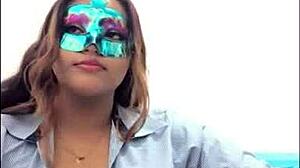 Brunette student gropes tits 😏