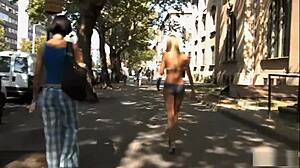 blue angel painted naked strollin in public