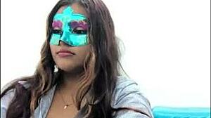 Brunette student gropes tits 😏