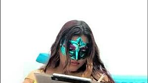 Brunette student gropes tits 😏