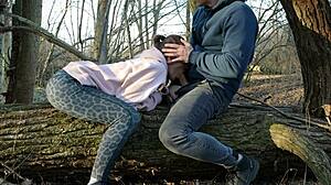 Redhead Babe Says, 'Deepthroat Me in the Woods for Rough Fucking'