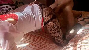 Oh Wow, This Blonde Amateur In Fishnet Heels Gives A Wild Blowjob And Ass To Mouth!