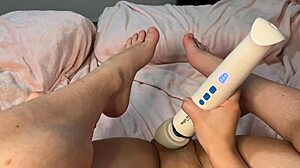hey, check out my feet while i cum hard with this vibrator!